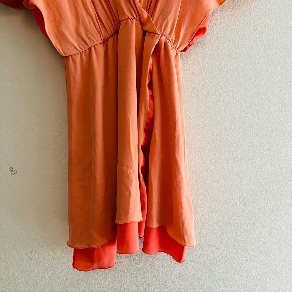Alice + Olivia Women's Salmon/Peach Silk Blend Mini Dress Tunic Size XS - Picture 3 of 6